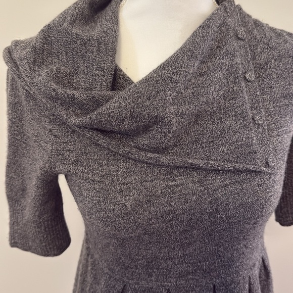 Gianni Bini Gray 100 % cashmere Dress with Cowl Neck and 3/4 Sleeves - Picture 3 of 5